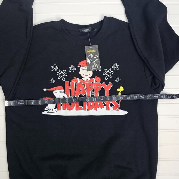 Peanuts Snoopy Happy Holidays Women's Black Long Sleeve Sweatshirt Size 1X NWT - Picture 8 of 11